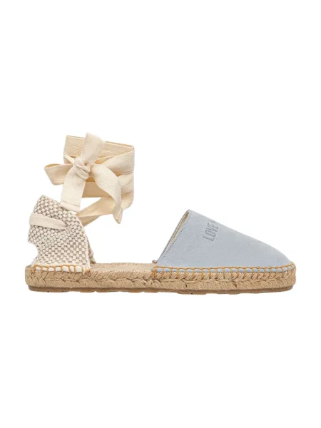 Espadryle Love Moschino skórzane niebieskie