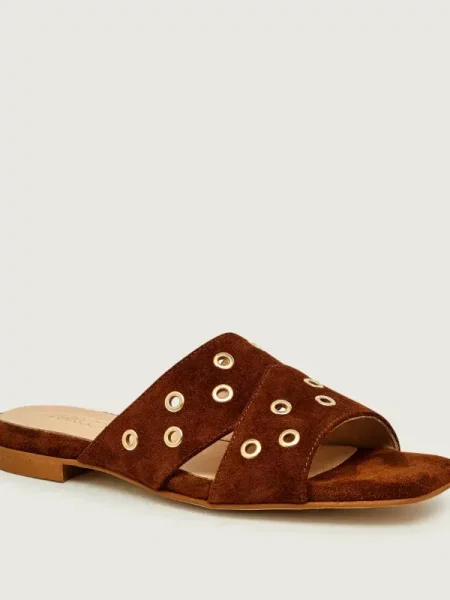 Marc Cain Șlapi | piele întoarsă maro