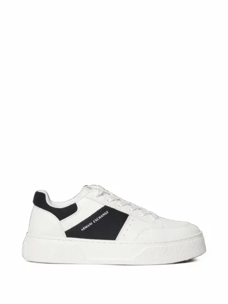 Sneakerși Armani Exchange cu platformă alb