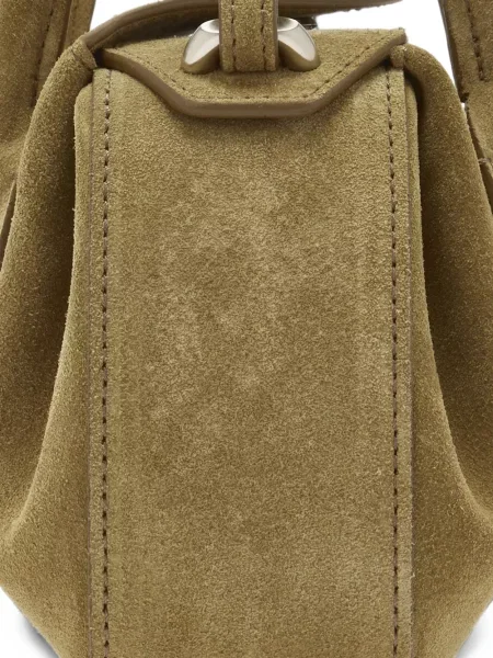 Geantă shopper Yuzefi din piele de căprioară verde