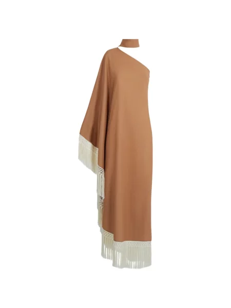 Rochie maxi Taller Marmo cu franjuri maro