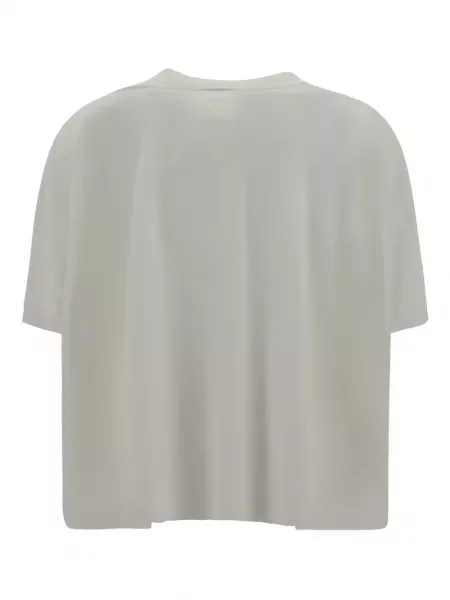 Gulerat scurt top Loewe alb