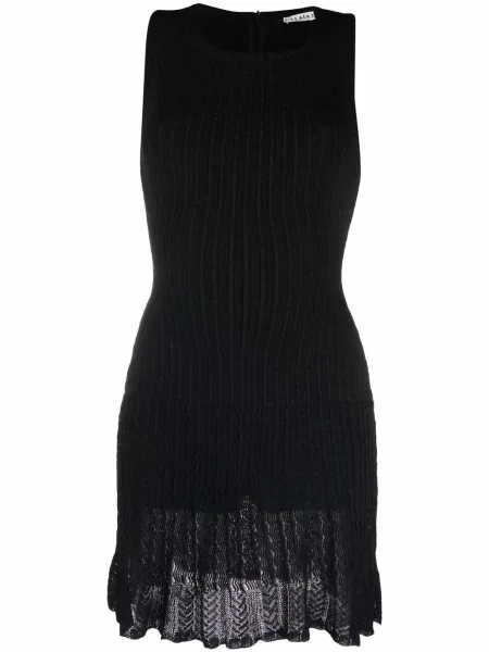 Pletené oblekové šaty Alaïa Pre-owned černé