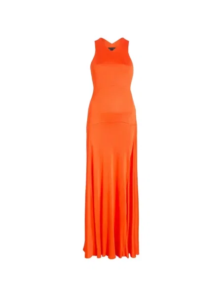 Rochie maxi Proenza Schouler cu decolteu în V portocaliu