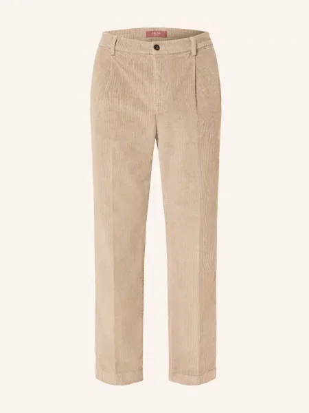Cruna Kordové Kalhoty Belleville Tapered Fit béžová