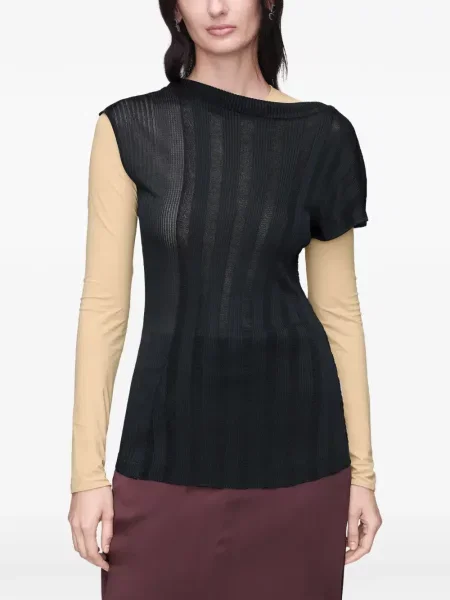 Scurt tricou Maison Margiela tricotate negru