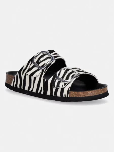 Scholl papuci din piele NOELLE negru