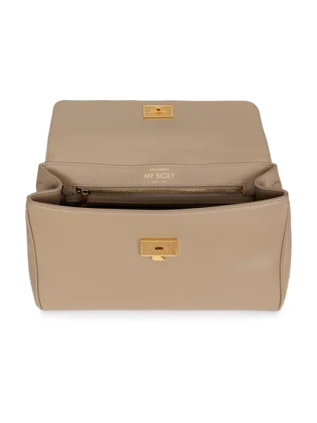 Torebka Dolce And Gabbana skórzana beżowa