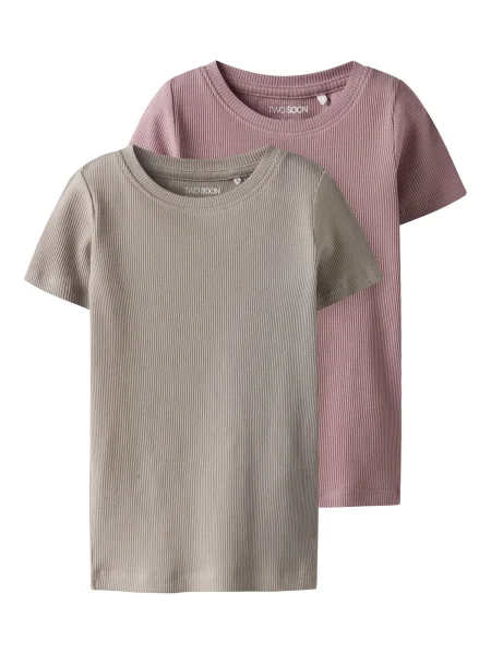 TWO SOON Tricou / roz pal gri