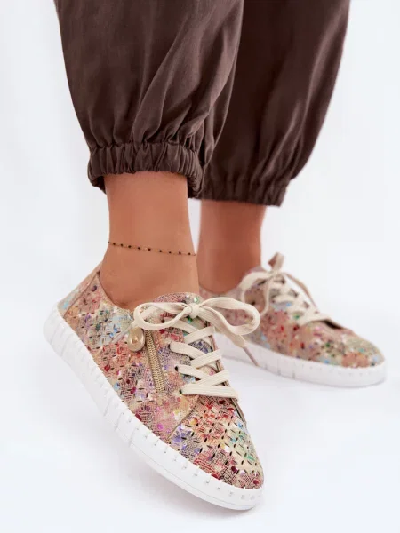 Mocasini Evento din piele alb