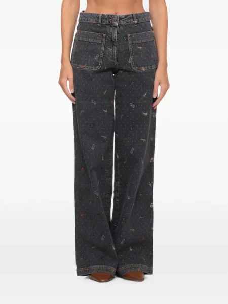 Blugi Etro cu model floral gri