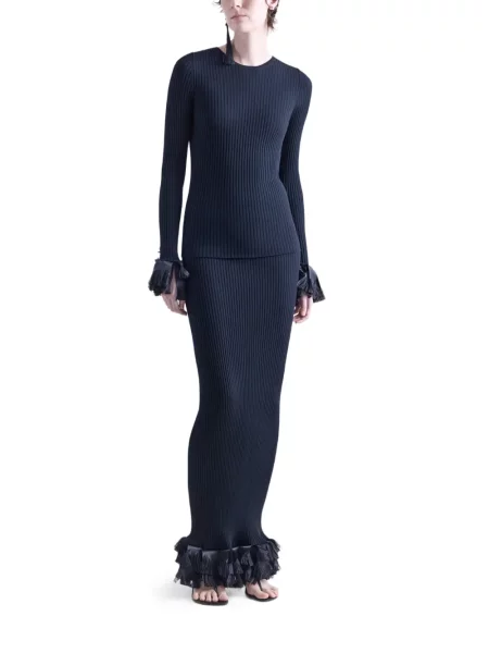 Pulover Fforme cu franjuri negru