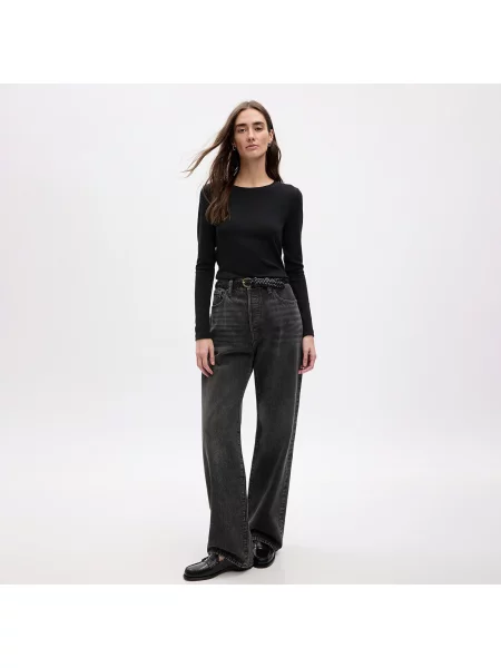 Дълго тениска Gap черно