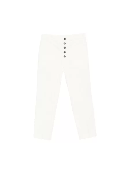 Jeansy Dondup o krotszym kroju białe