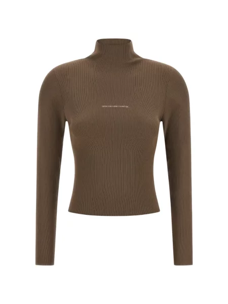 Pulover Alexander Wang din jacard cu autograf maro