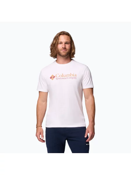 Tricou pentru bărbați Columbia CSC Basic logo white/csc retro logo alb