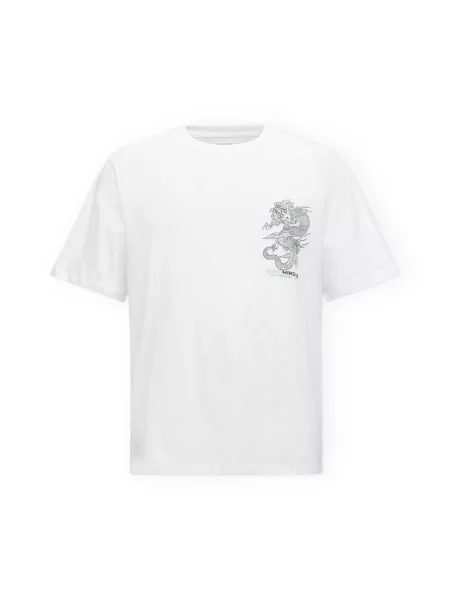 JACK & JONES Tricou JORSUMMER verde deschis / negru alb