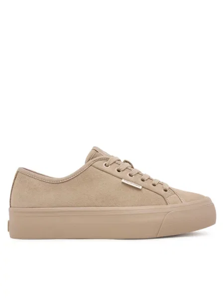 Calvin Klein Superge Vulc Flatf Lace Up Sue/Wl Ck bež