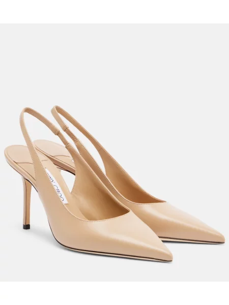 Pantofi cu toc Jimmy Choo din piele slingback maro
