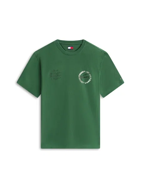 Tommy Jeans Póló zöld / fekete fehér