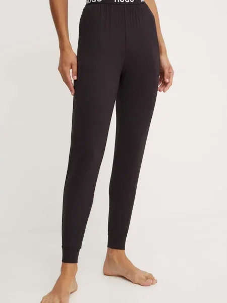 HUGO Pantaloni de pijama / alb negru