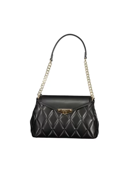 Lniana torebka Valentino Bags czarna