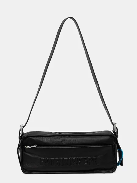 Usnjena torbica Patrizia Pepe črna