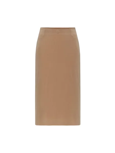 Spódnica midi Maison Margiela z logo beżowa