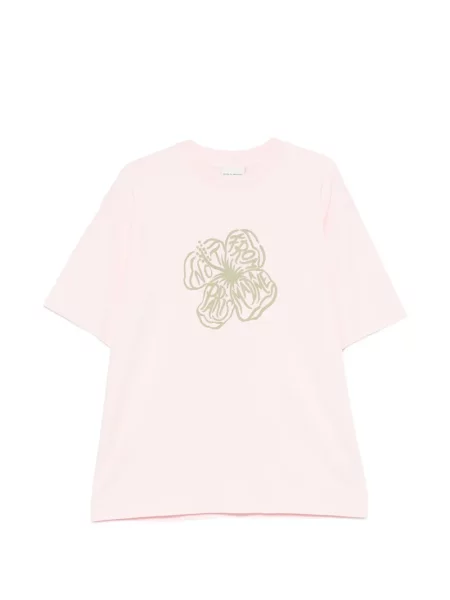 Tricou Drole De Monsieur cu model floral cu imagine roz