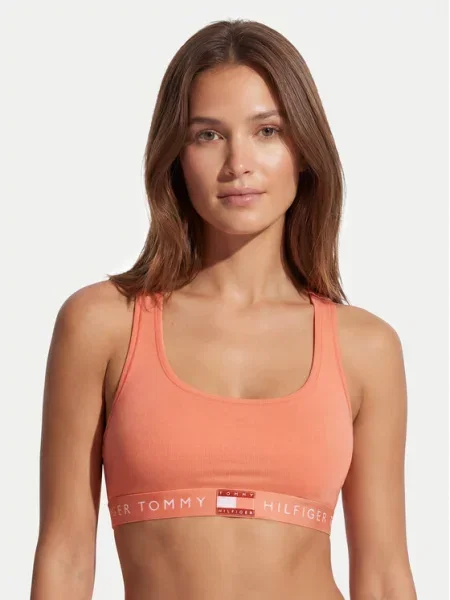 Tommy Hilfiger Top nedrček Heritage Logo Underband Racerback Bralette oranžna