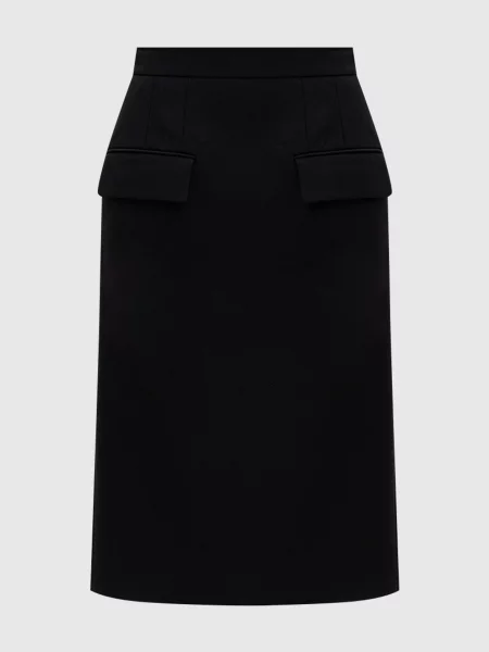 Спідниця-олівець з вовни Alexander Mcqueen чорна