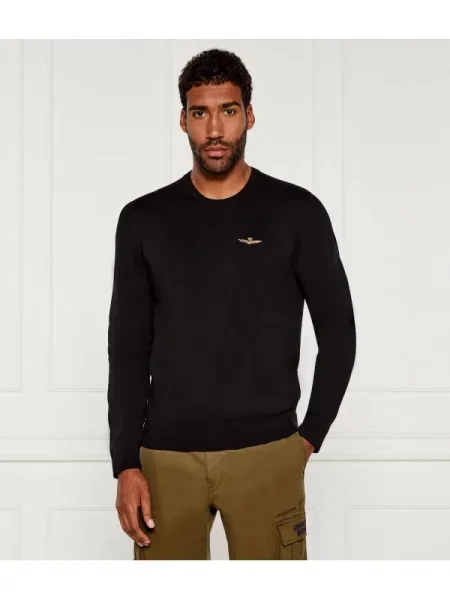 Aeronautica Militare Kötött pulóver | Regular Fit fekete