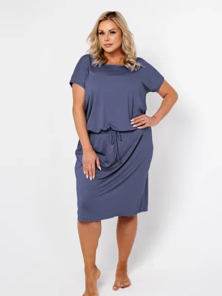 Obleka Italian Fashion s kratkimi rokavi modra