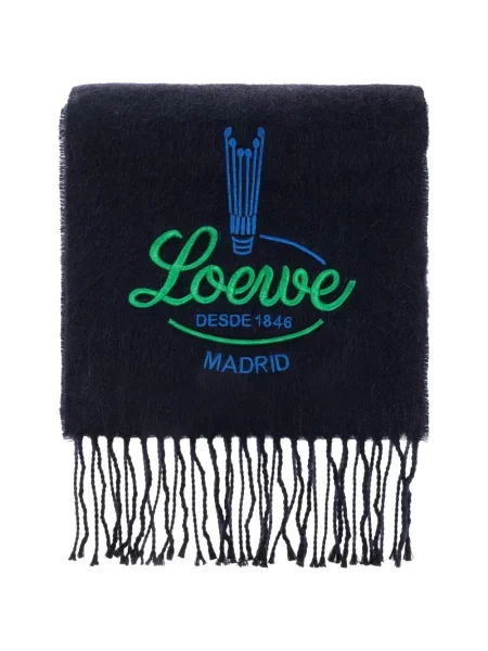 Šál Loewe s výšivkou modrý