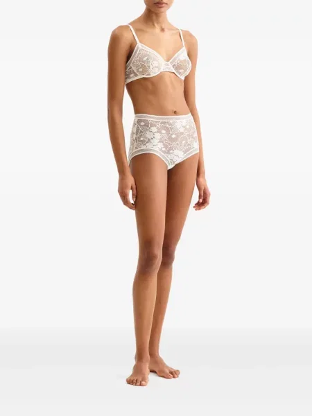 Chiloți Eres cu model floral din dantelă alb