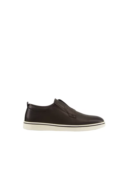 Sneakersy Ferragamo sznurowane skórzane brązowe