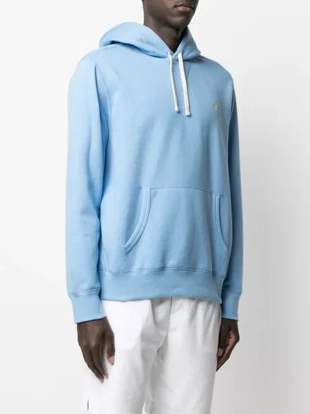 Суичър с качулка Polo Ralph Lauren бродиран синьо