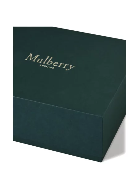 Кожено портмоне Mulberry с принт кафяво