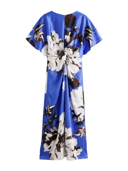 Next Rochie albastru ultramarin / maro / negru alb