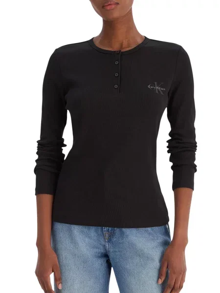 Longsleeve Calvin Klein z długim rękawem czarny