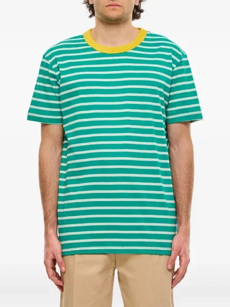 Pruhované tričko Howlin' s potiskem s kulatým výstřihem zelené