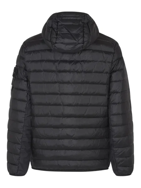 Palton Stone Island cu glugă cu strasuri negru