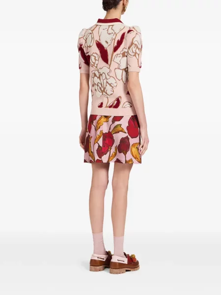 Fusta mini La Doublej cu model floral roz