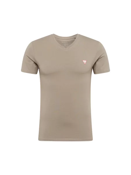 GUESS Majica kaki / rdeča bela