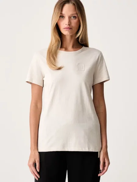 Armani Exchange tricou pentru femei din bej