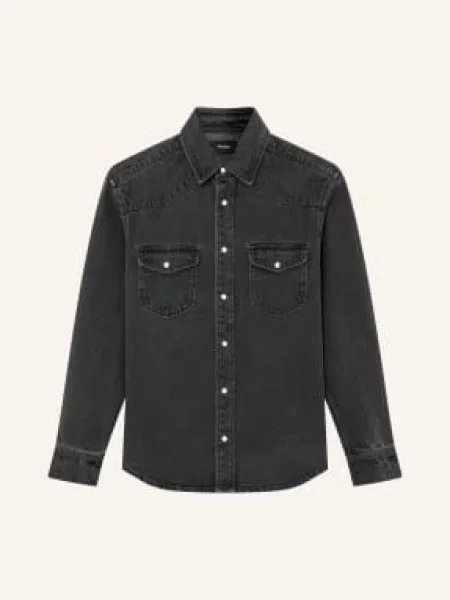 Reiss Džínová Košile Finley černá