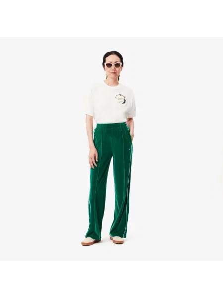 Lacoste Spodnie Dresowe Velours zielone