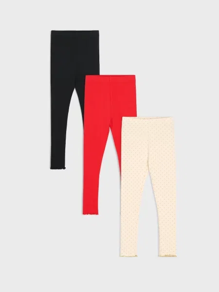 Sinsay legíny s ozdobnými volány 3 pack vícebarevná