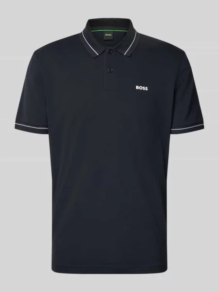 Koszulka polo o kroju regular fit z mieszanki bawełny model PL_Member' Boss Green zielona