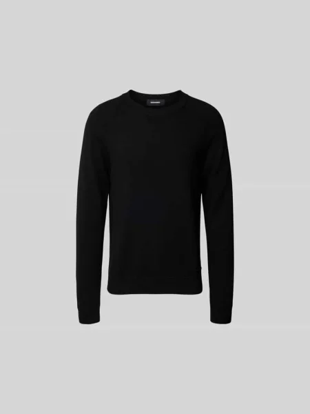 Sweter z prążkowanym ściągaczem Dsquared2 czarny